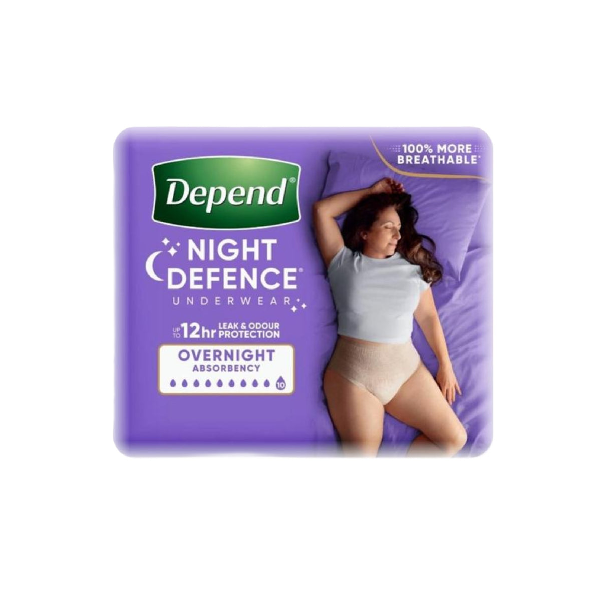 Depend Real Fit Night Defence Underwear Female Large (Carton of 3 x 8pk)