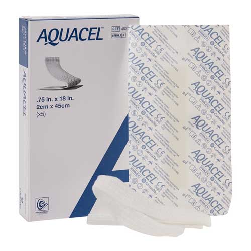 AQUACEL Ribbon Dressing with Strengthening Fiber 2x45cm (.75" x 18") - Box/5