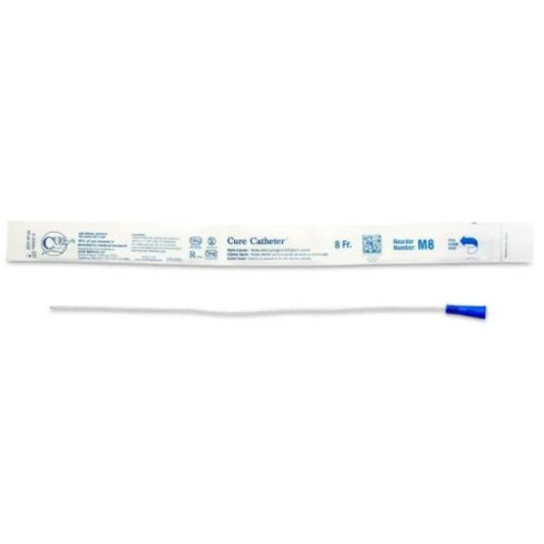 Cure Catheter Uncoated Straight Tip Male Sterile 40cm Size M8: CH/FR08 (Diameter:2.7mm) (30pkt)