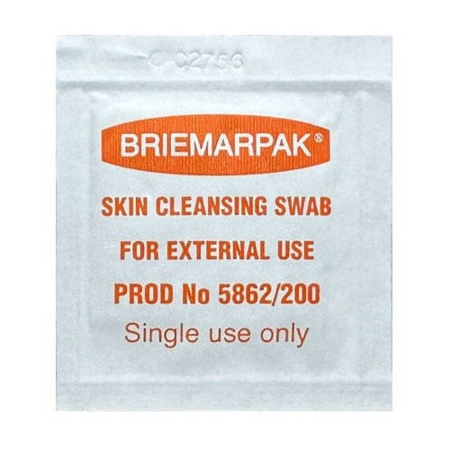 Briemar Alcohol 70% & Chlorhexidine 2% Prep Pads (Box of 200)