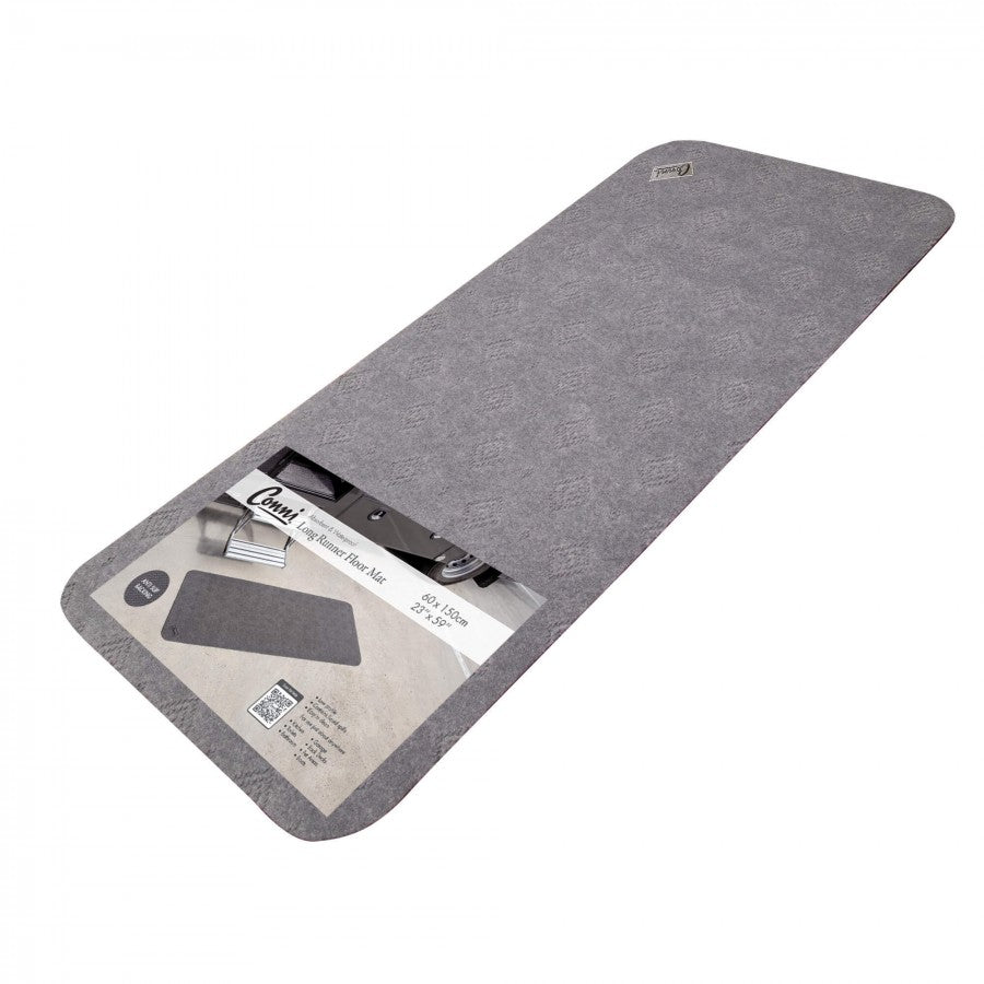 Conni Anti Slip Floor Mat Grey - Long Runner - 60 x 150cm