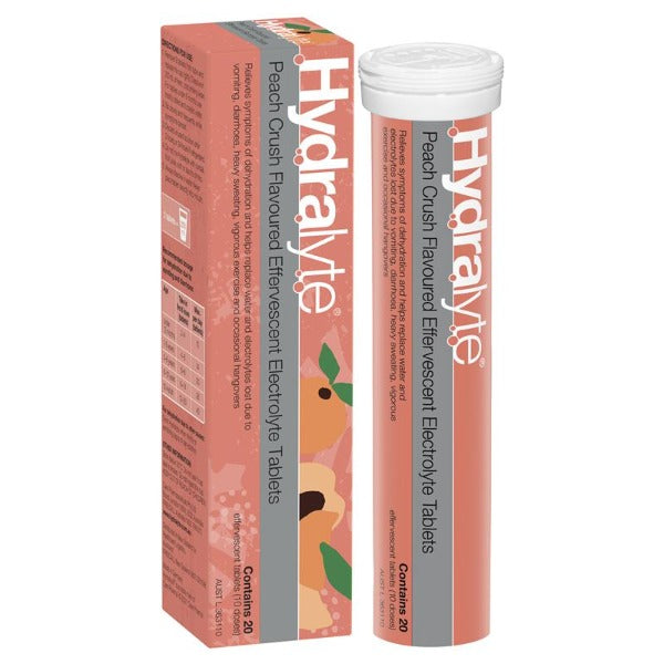 Hydralyte Electrolyte Effervescent 20 Tablets Passionfruit Punch flavor