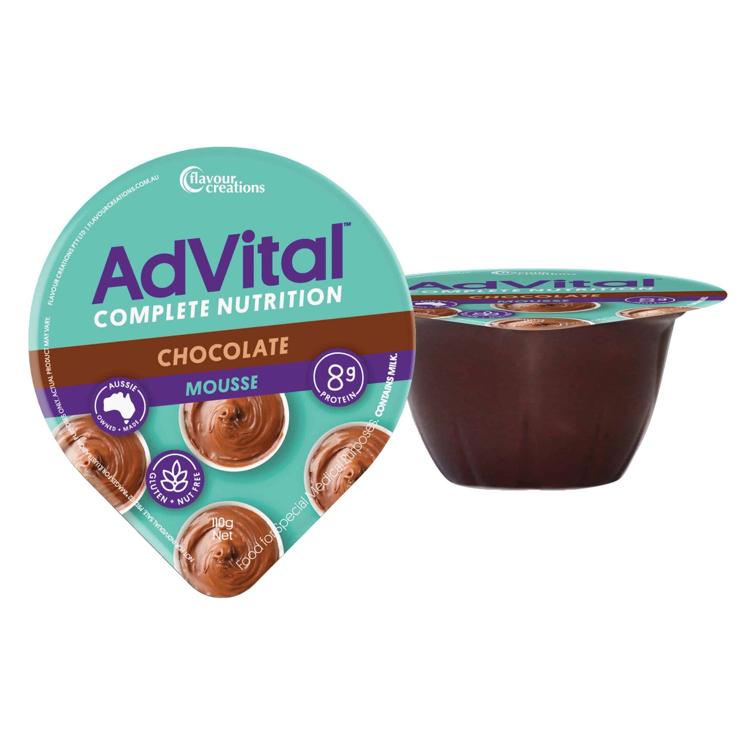 AdVital Chocolate Mousse Nutritionally Complete Size 110g - Carton of 12