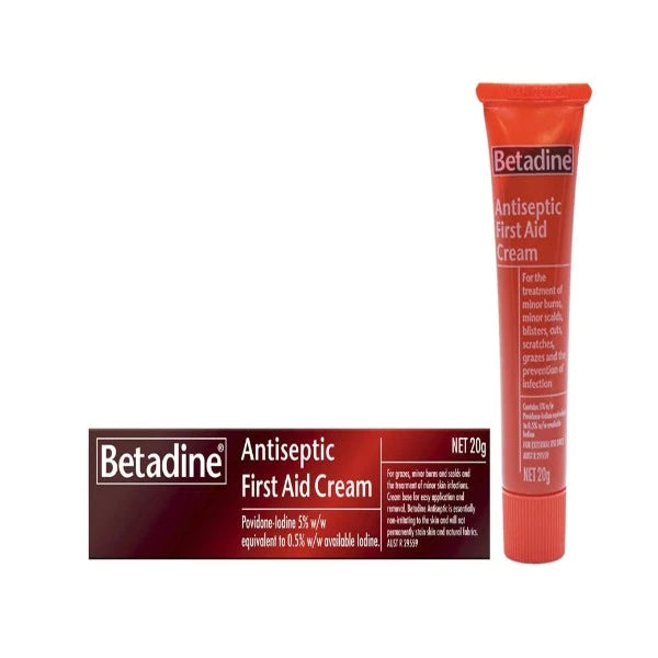 Betadine Antiseptic First Aid Cream Size 20g Tube
