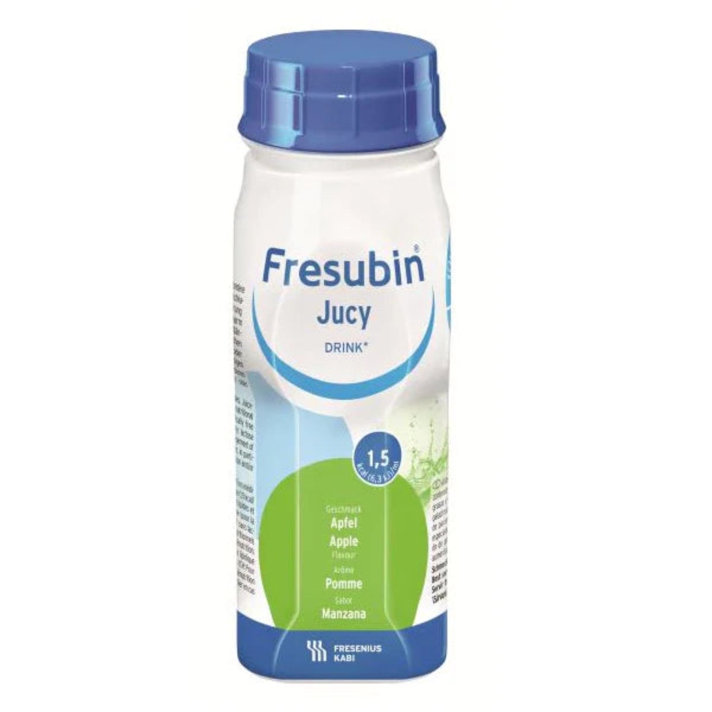 Fresubin® Jucy Drink 200ml – Apple Flavor, a refreshing fruity nutritional supplement with 1.5 kcal/mL for patients with increased energy needs.