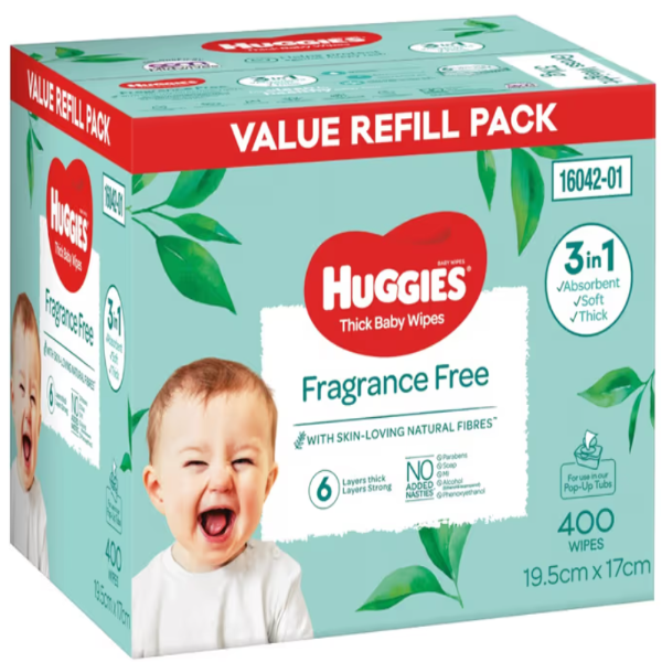 Huggies Wipes Mega Pack Fragrance Free (400) Title Default Title
