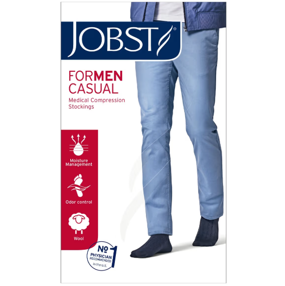 JOBST for Men Casual Black Class 1 Compression Closed Toe  Large