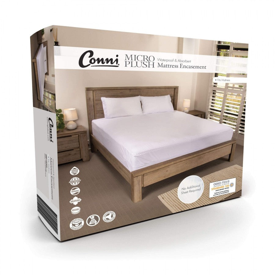 Conni Micro Plush Matttress Encasement Size Double - 137 x 188 x 30 cm