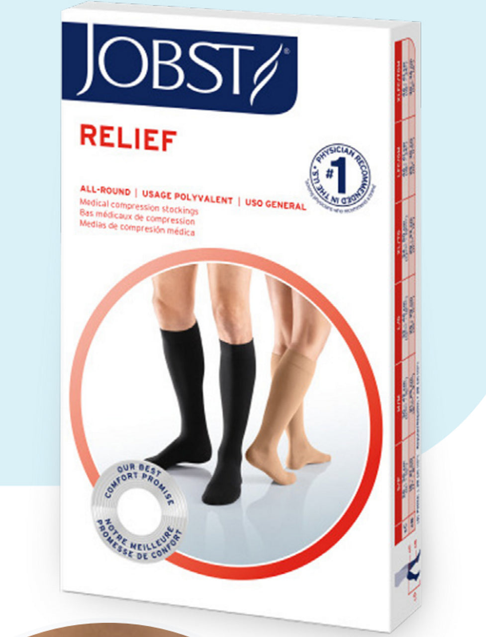 JOBST Relief Knee High (Class 1: 15-20mmHg)  Black