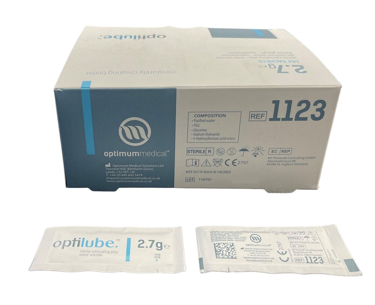 Optilube Sterile Lubricant Gel Size 2.7g Sachets (Box of 144)