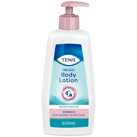 Tena Proskin Body Lotion 500ml: Gentle and nourishing body lotion for dry and sensitive skin.
