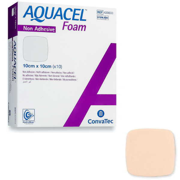 Aquacel Non-Adhesive Foam Dressing Size 10cm x 10cm - Box/10