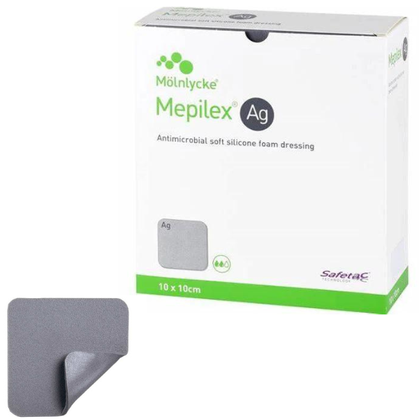 Mepilex Ag Foam Wound Dressing Size 10cm x 10cm (5 pkt)