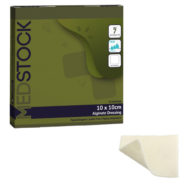 Medstock Alginate - Box/10 Size 10cm x 10cm - Box/10