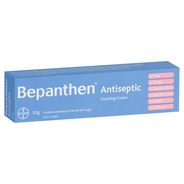 Bepanthen Cream 50g: Healing and soothing cream for irritated skin.