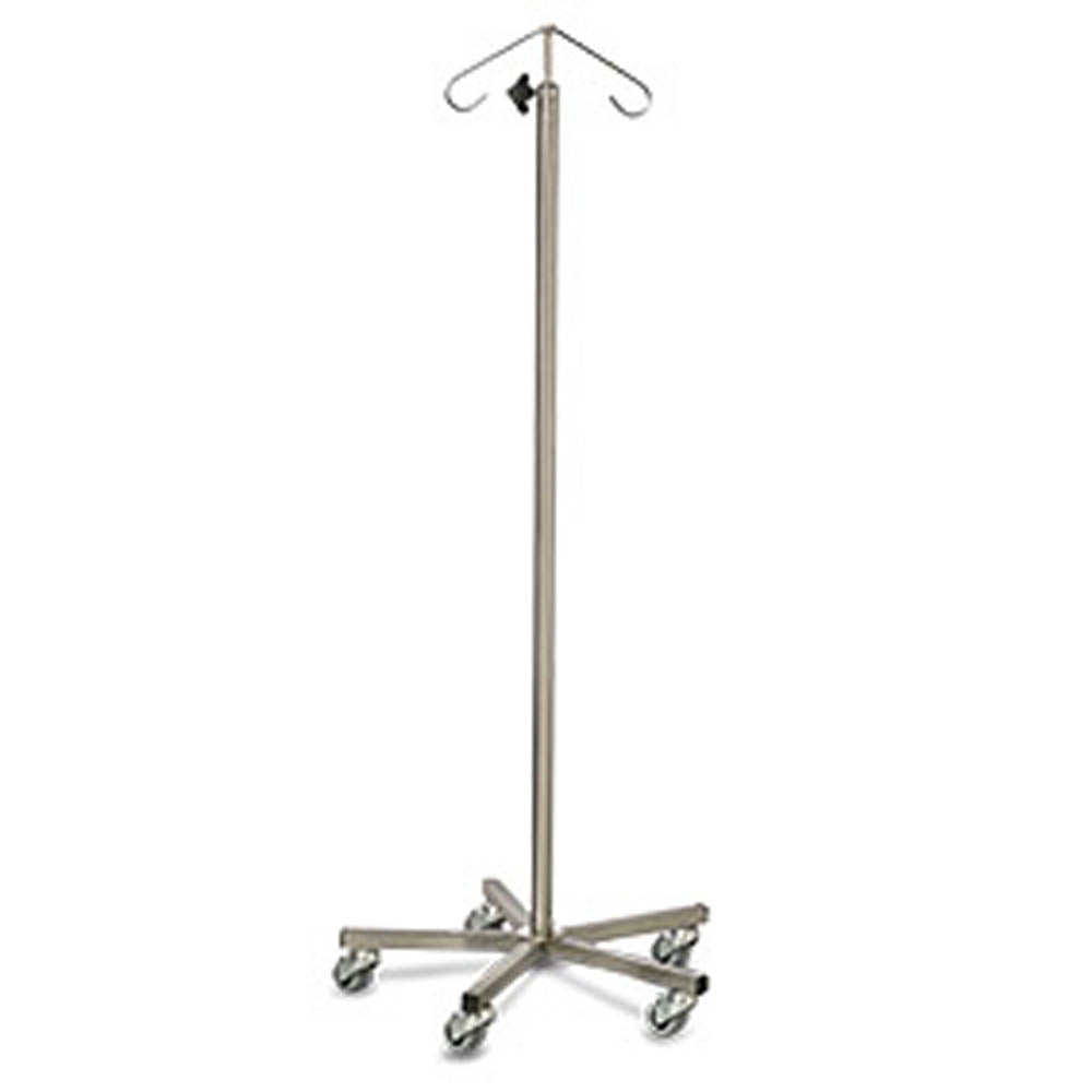 CareQuip IV Pole Stainless Steel with Weighted Base