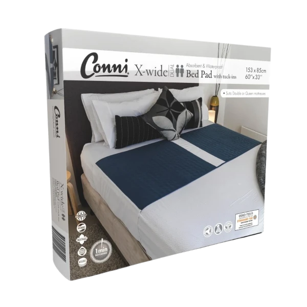 Conni X-Wide Dual Bed Pad with Tuck-Ins Color Charcoal - 153 x 85cm
