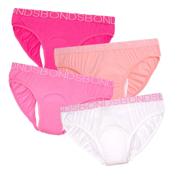 Bonds Girl's Bikini Brief Underwear - Pack of 4