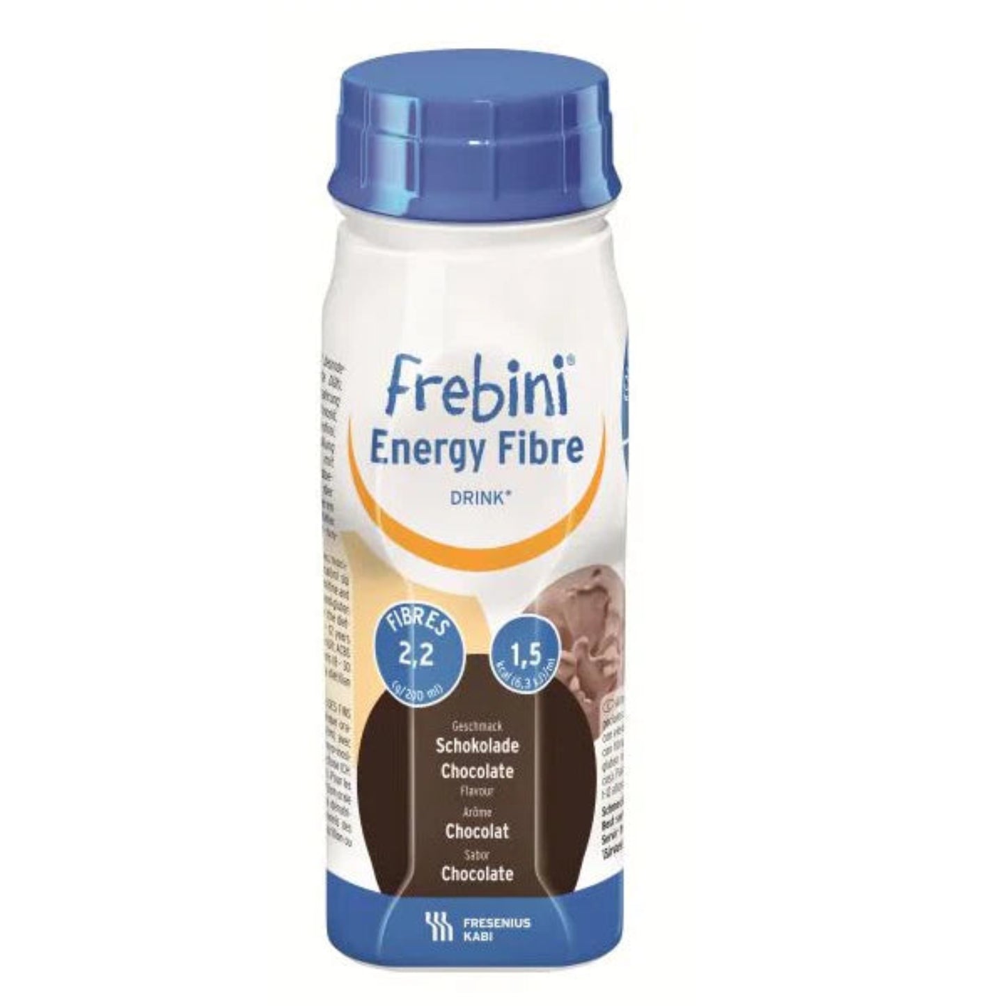 Single 200ml bottle of Frebini Energy Fibre Drink in Chocolate flavour