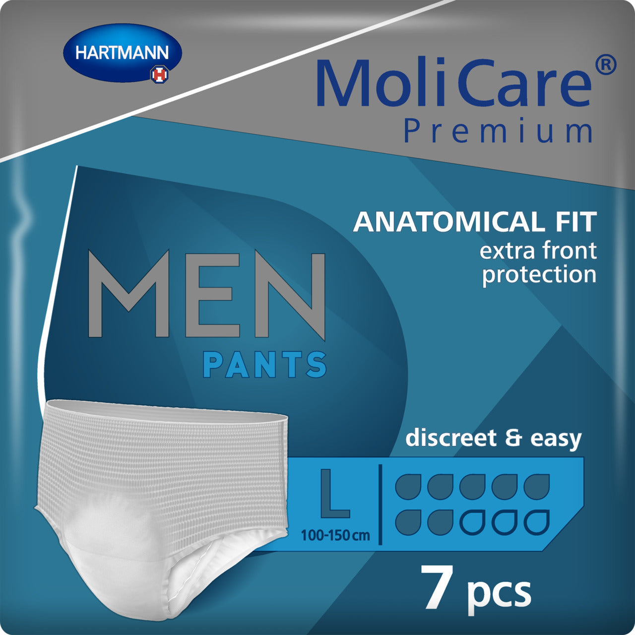 MoliCare Premium Men Pants 7 Drop Large - 1412ml, 100 - 150cm (7pkt)