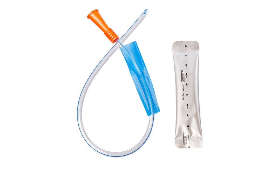 MDevices Hydrophilic Nelaton Catheter with Water Sachet, Male - Coude Tip