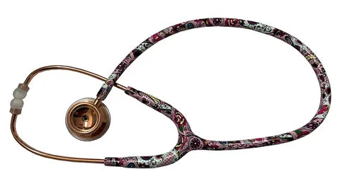 MD One Elite Stethoscope Collection Color and Finish Rose Gold & Sugar Skull Print
