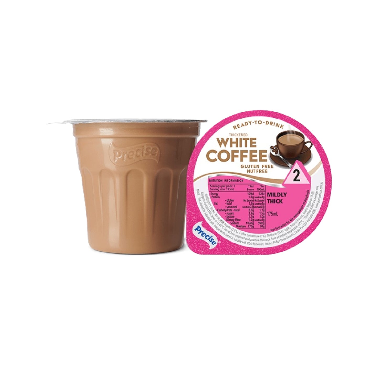 Precise Ready to Drink Thickened White Coffee Level 2 175mL (Tray of 24)