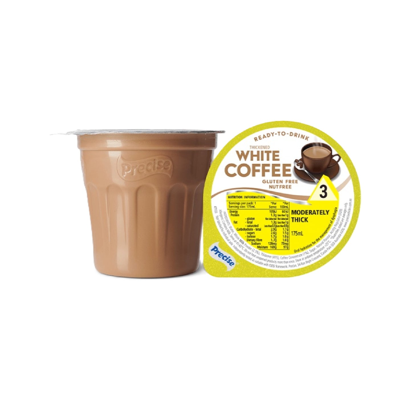 Precise Ready to Drink Thickened White Coffee Level 3 175mL (Tray of 24)