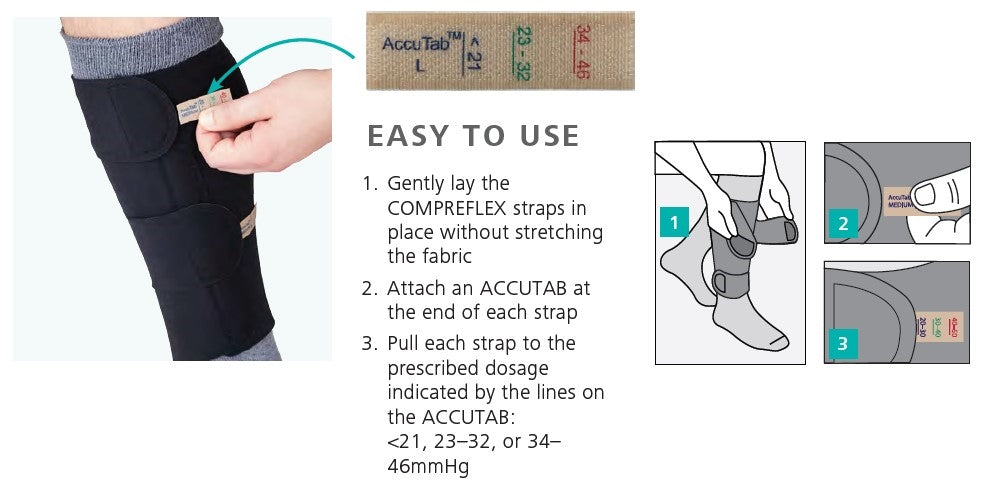 SIGVARIS CompreFlex Standard Inelastic Wrap - Calf, Black