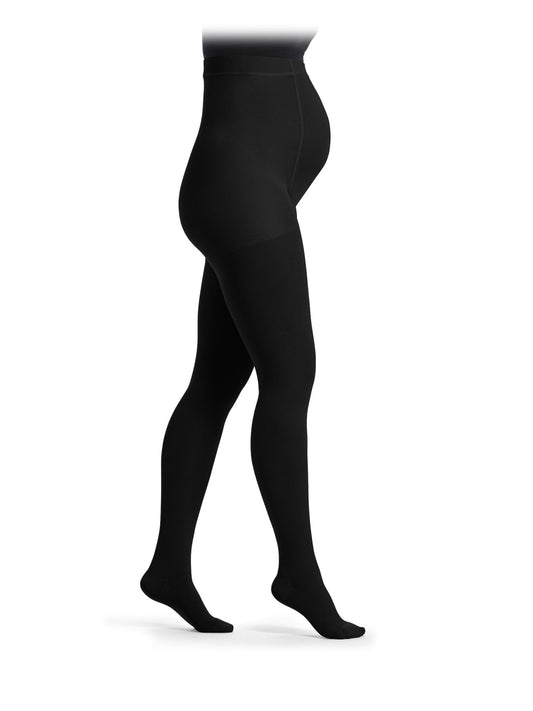 Sigvaris Cotton Class 1 Pantyhose Maternity Open Toe - Black