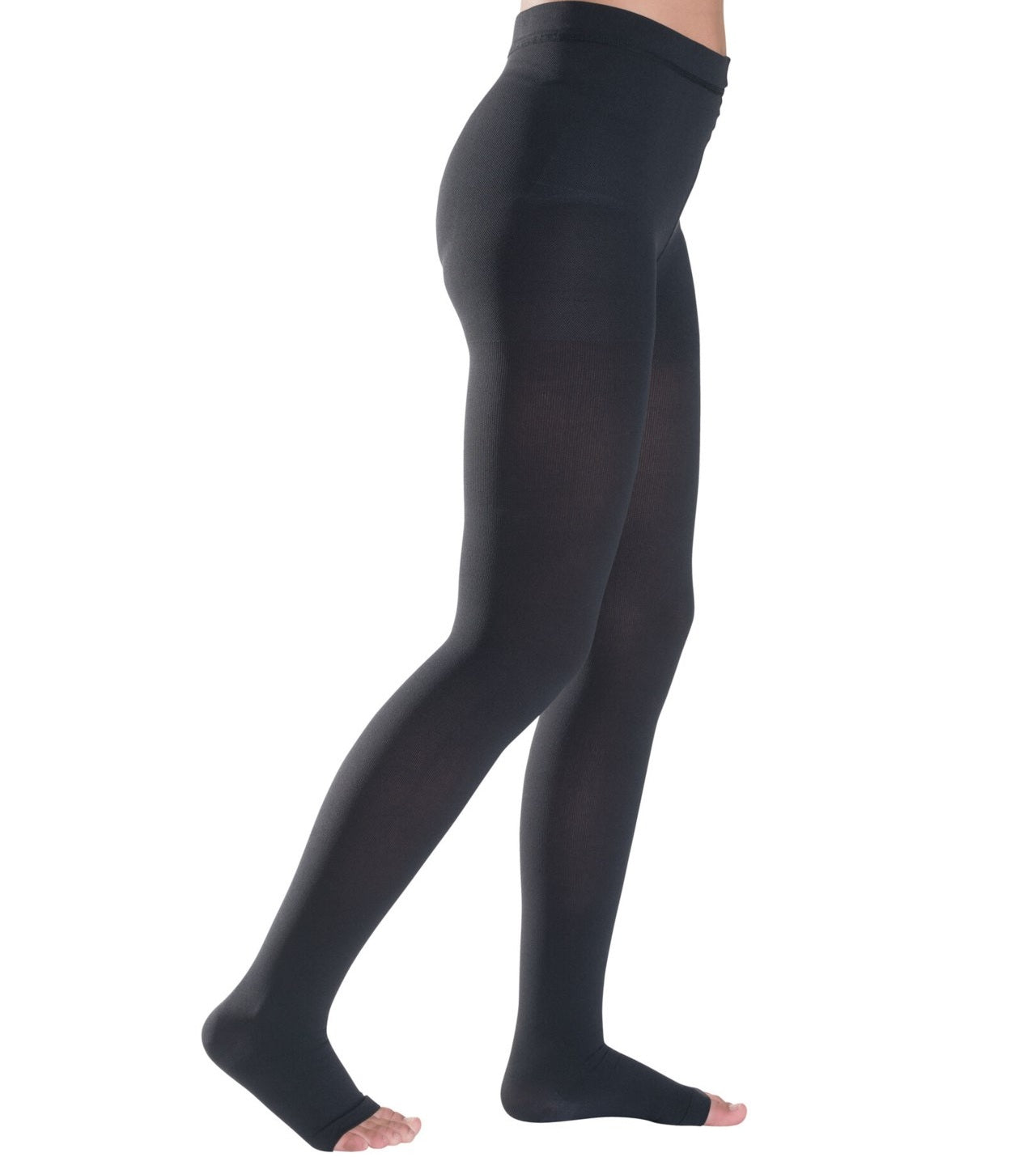 Sigvaris Cotton Class 2 Pantyhose Open Toe - Black