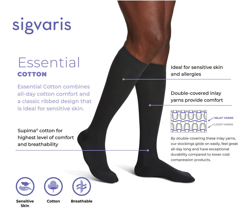 SIGVARIS Essential Cotton Men Calf Class II 20-30 mmHG