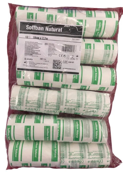 Soffban Natural Ortho Padding 10cm x 2.7m White - Pack/12