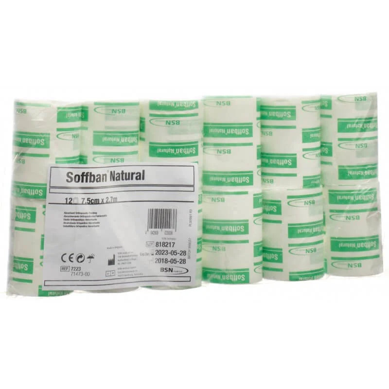 Soffban Natural Ortho Padding 7.5cm x 2.7m White - Pack/12
