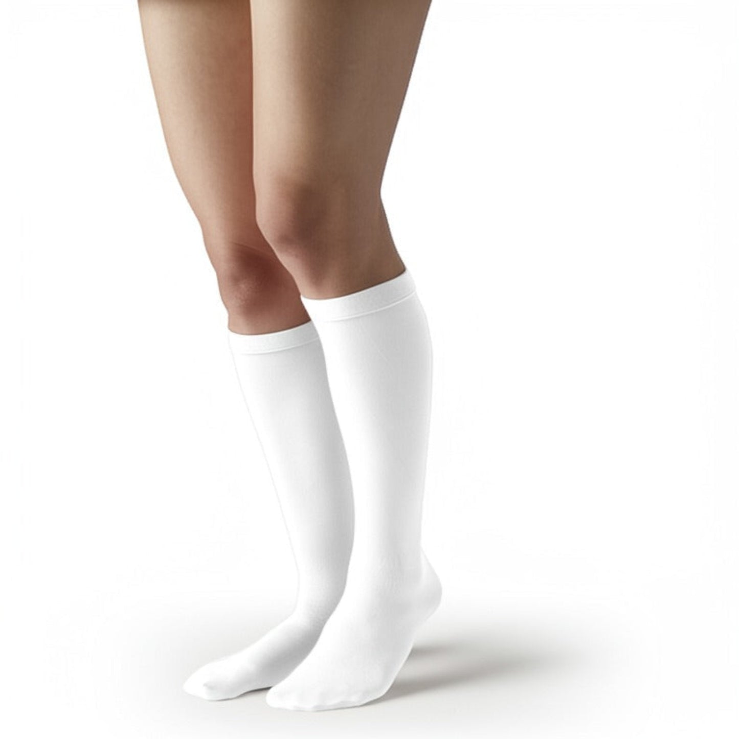 White T.E.D. Anti-Embolism Knee High Stockings, Closed Toe for DVT Prevention