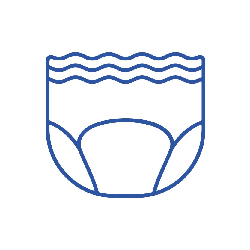 An illustration of a incontinence care product for elderlies