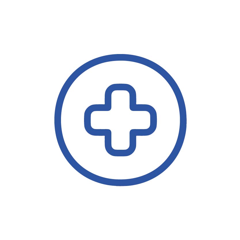 an illustration of a white medical cross symbol for general medical products