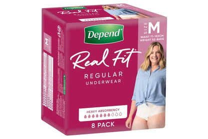 Depend® Real Fit® Regular Underwear for Women  Medium - (Hip: 86-117cm), (Waist: 71-102cm) (8pkt)