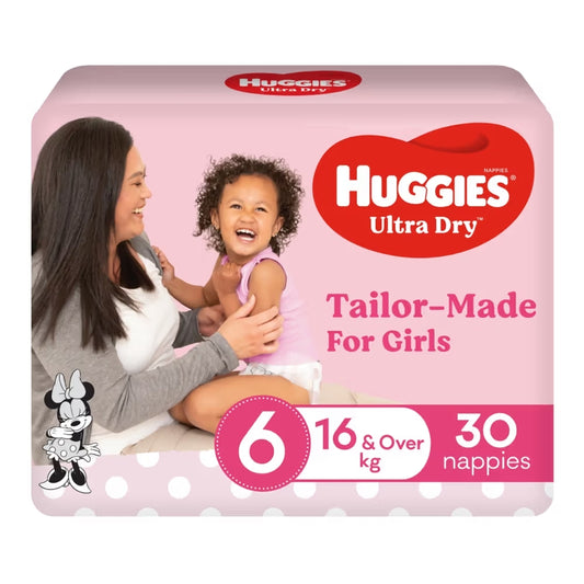 Huggies Ultra Dry Nappies Girls Size 6 (16kg+) - 30 Count Title Default Title