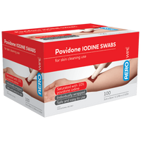 Aerowipe Povidone Iodine Swabs (3cm x 6cm - Box of 100)