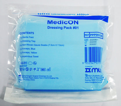 MedicON Basic Dressing Pack #1 (with Gauze Swabs only - Pack of 20)