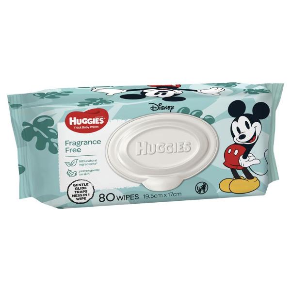 Huggies Fragrance Free Wipes Refill - 4 x 80 pkt Title Default Title