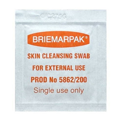 Briemar Alcohol 70% & Chlorhexidine 2% Prep Pads (Box of 200)