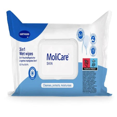 MoliCare Skin 3-in-1 Wet Wipes - Pack of 50 Wipes