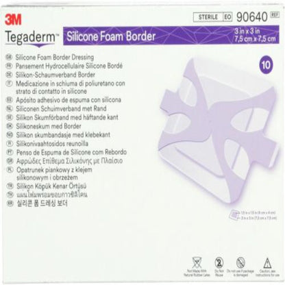 Tegaderm Silicone Foam Border  8cm x 8cm - Box/10