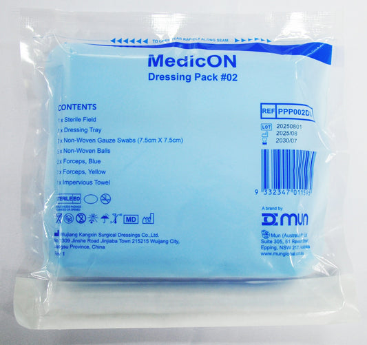 MedicON Basic Dressing Pack #2 - with Gauze Swabs and Cotton Balls (Pack of 20)