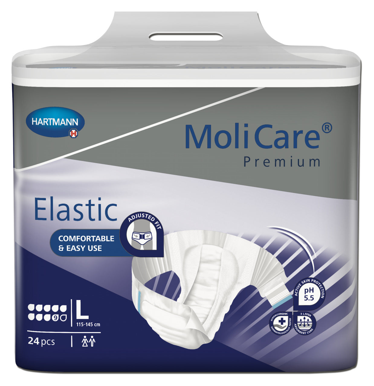 MoliCare Premium Elastic 9 Drop  Large - 3856ml, 115 -145 cm (24pkt)