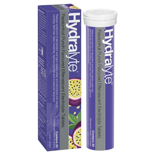 Hydralyte Electrolyte Effervescent 20 Tablets Flavor Peach Crush
