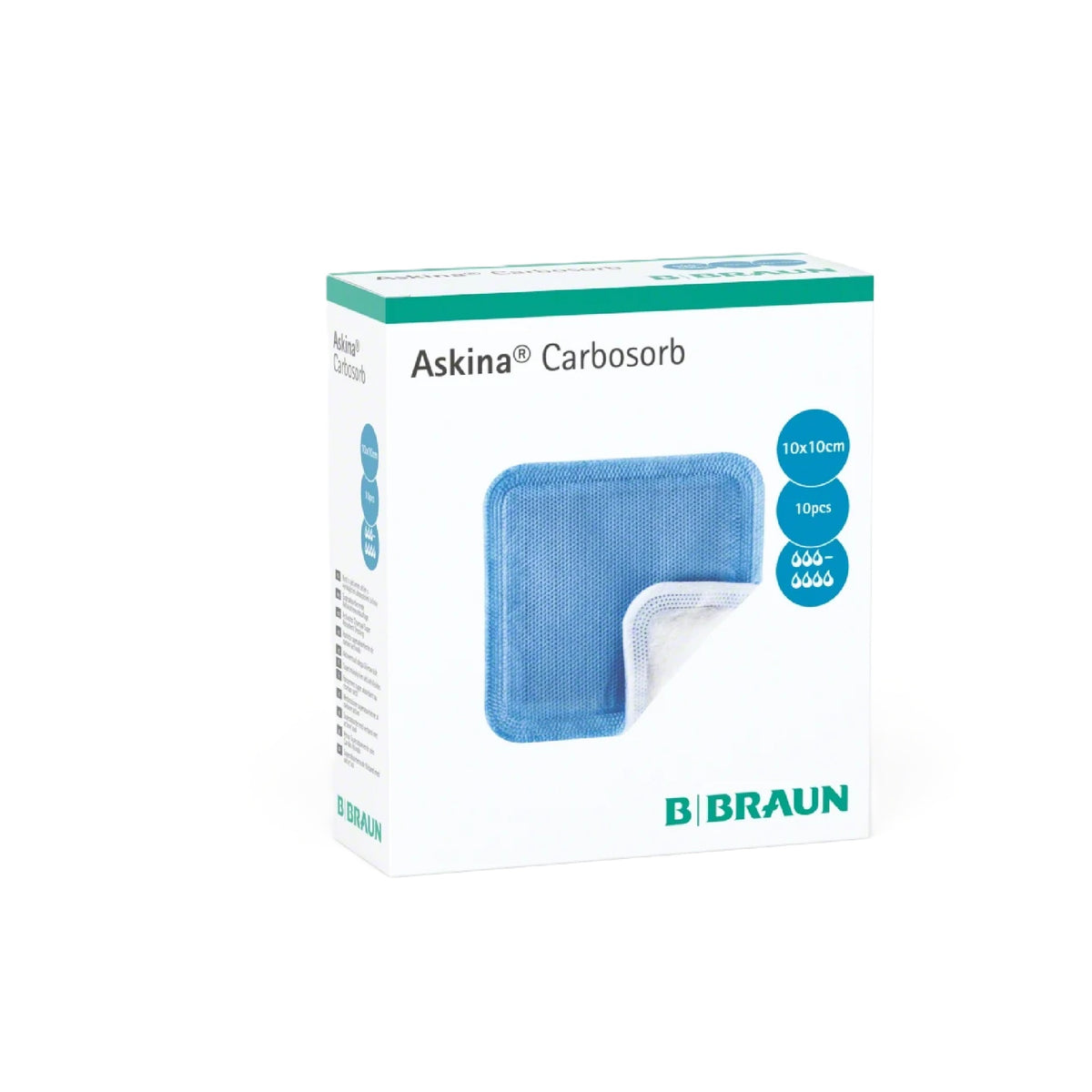 Askina Carbosorb Absorbent Dressing 10cm x 10cm (Box of 10)