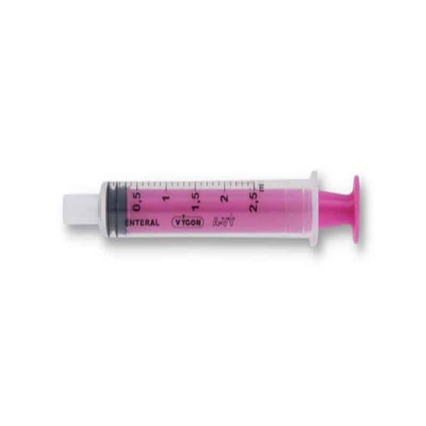 Vygon Nutrisafe 2 Enteral Syringe 2.5ml – Pack of 130 for Safe Enteral Feeding